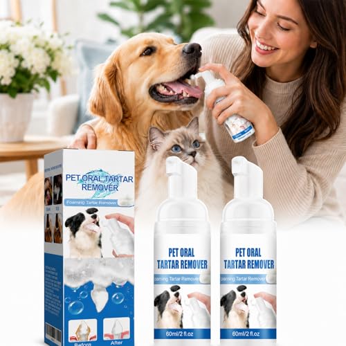 Furryking Pet Dental Tartar Remover, Pets Oral Tartars Removers Foaming Tartars, Pet Dental Foaming Care Spray, Dog Breath Freshener,Support Healthy Gums,Reduce Tartar for Cats and Dogs (#2)