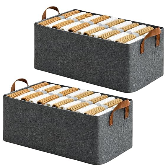 RENVA 3Pcs Collapsible Fabric Storage Cubes Organizer With Handles Foldable Storage Baskets For Organizing Toys,Books,Shelves,Closet,Large Storage Box With Handles,47 X 28 X 20 Cm,Grey RENVA 3Pcs Collapsible Fabric Storage Cubes Organizer With Handles Foldable Storage Baskets For Organizing Toys,Books,Shelves,Closet,Large Storage Box With Handles,47 X 28 X 20 Cm,Grey