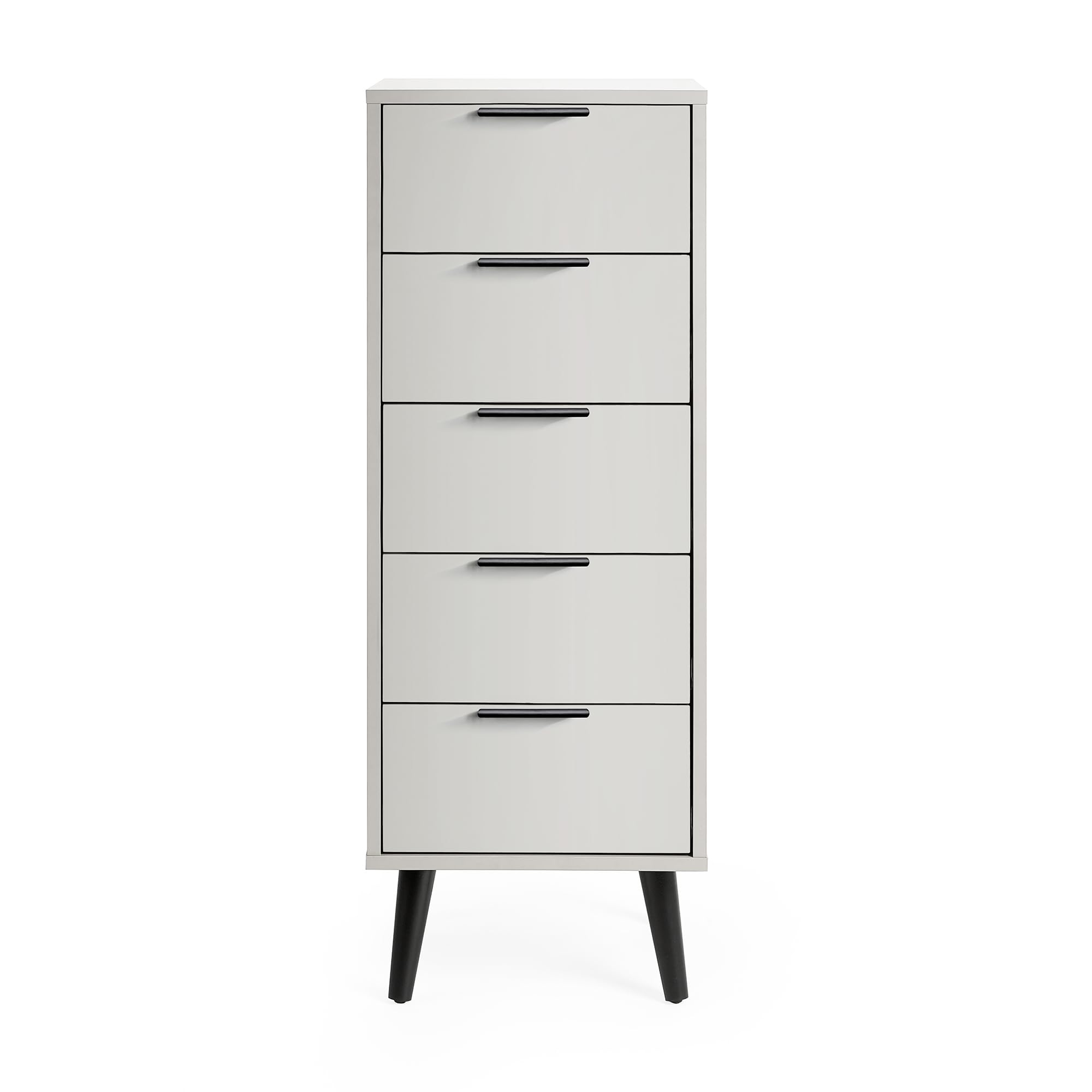 Julian Bowen Alba 5 Drawer Narrow ChestSilk Grey from B&Q