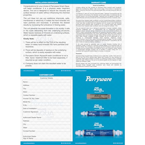 Image of Parryware Smart Aquasoft 12 Water Softener (for Individual Product ONLY) | Controls Hair Loss Due to Hard Water | Prevents limescale deposits | 2 Years Warranty | Free Installation | FCAS0112
