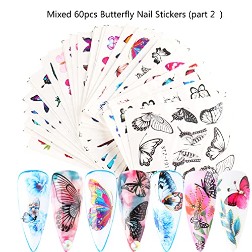 HIFONI 115 Blatt NagelKunst Aufkleber Abziehbilder,2000+Designs Bunt Schmetterling/Blume Nagelaufkleber Aufkleber… – Bild 4