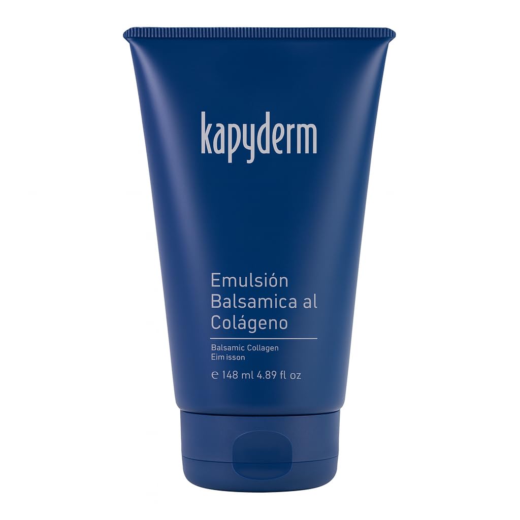 KAPYDERM Emulsión Balsámica al Colágeno 145ml hidratación profunda con efecto inmediato que calma pieles regenera cabello frágil y mejora la resistencia de la fibra capilar con brillo saludable