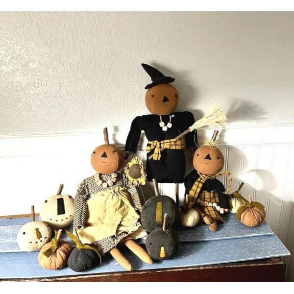   Primitives-Supplies-for-Grubby-Primitive-Rustic-Fall-Halloween-EEK-Pumpkin-Witch-Scare-Crow-Doll-17-for-Holiday-Kitchen-Farhouse-Home-Decor