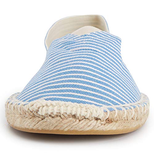 Women's Breathable Canvas Stripe Slip on Flat Espadrilles3
