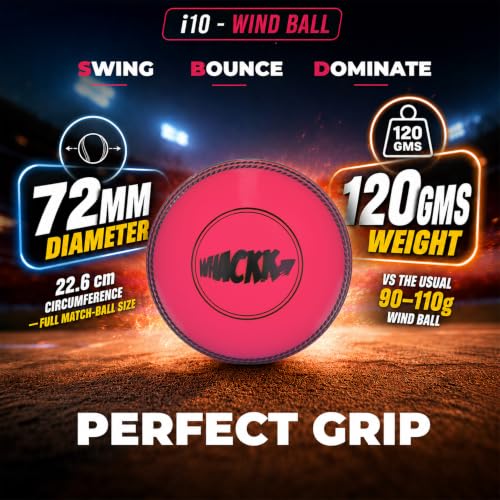 Image of WHACKK I10 T-20 Wind Ball 72MM 120GMS Multicolor | Synthetic Practice Cricket Balls | Swing Balls for Match, Training, Indoor, Outdoor & Street Cricket