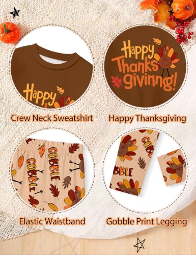 Image of NECIOUS Girls Clothes 2 Piece Outfit Bow Print Sweatshirt Tops and Leggings Pants Fall Winter Clothing Set 6-12Y