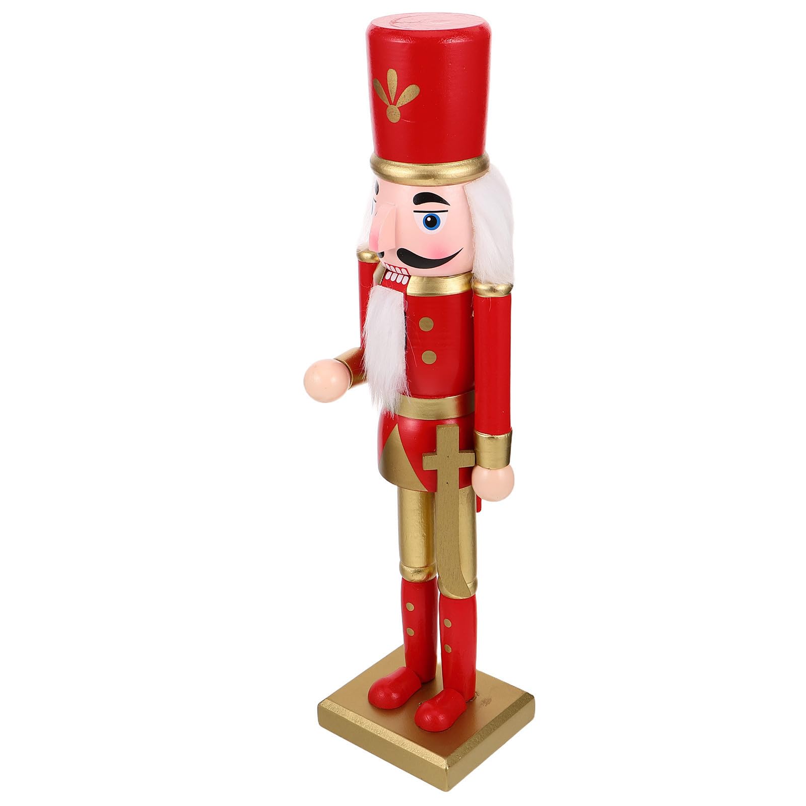 FRCOLOR 3 Pièces Casse-Noisette Décoratif en Bois Rouge, Figurine de Noël