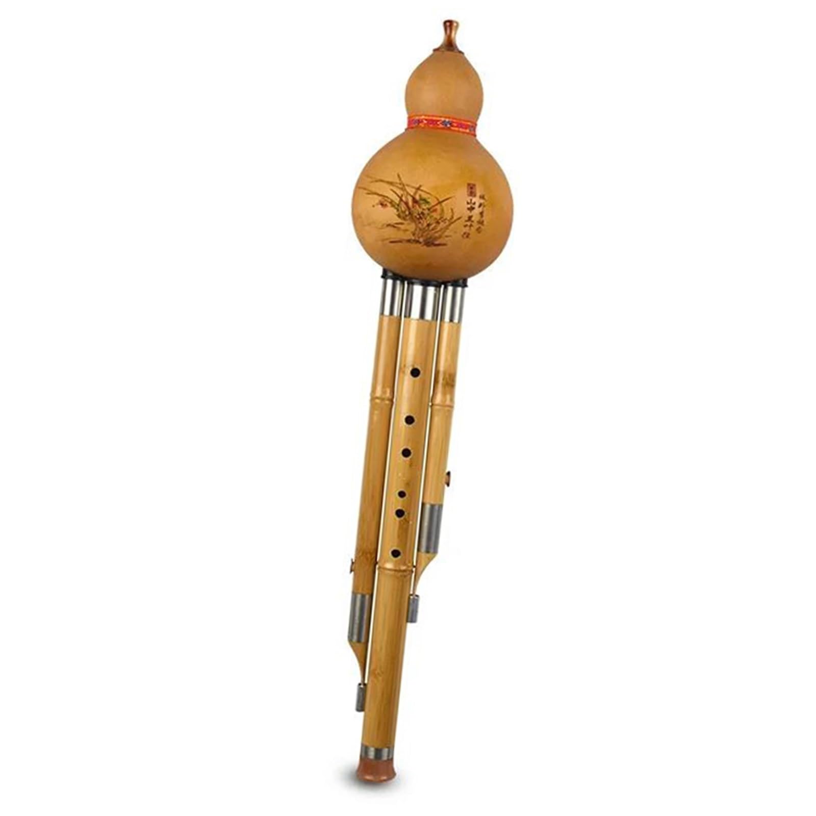 Instrumento De Flauta Hulusi Tecla Hulusi C/BB/D/F/G De Bambú Dorado Flauta Hulusi De Tres Tonos Opcional Rendimiento Profesional(G)