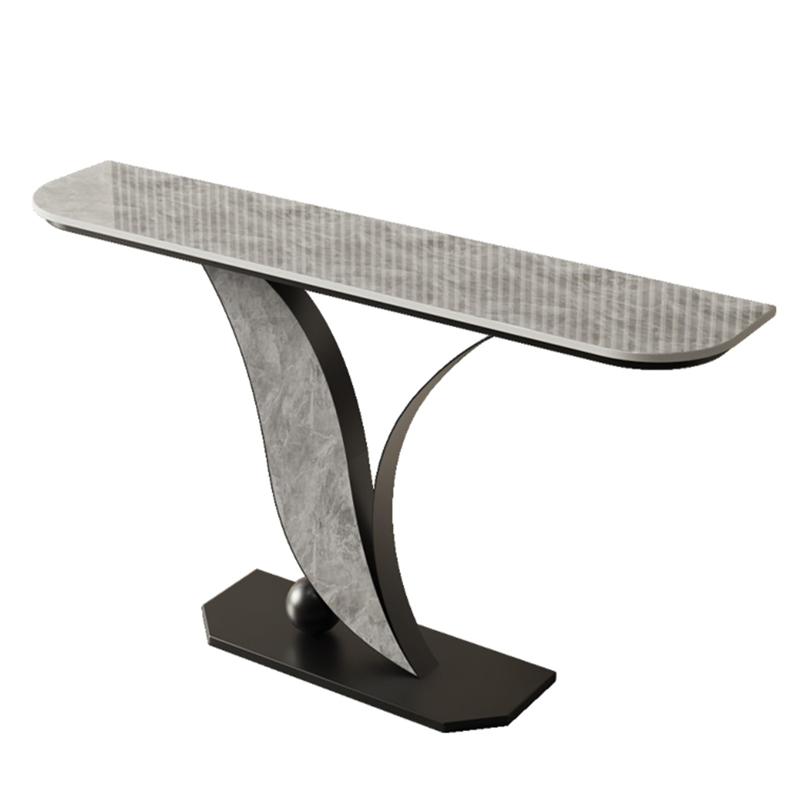 Mesa consola para recibidor, mesa estrecha para recibidor, mesa consola estrecha con estructura metálica, mesa auxiliar para sofá de estructura robusta y fiable, para espacios pequeños, pasillo, ves