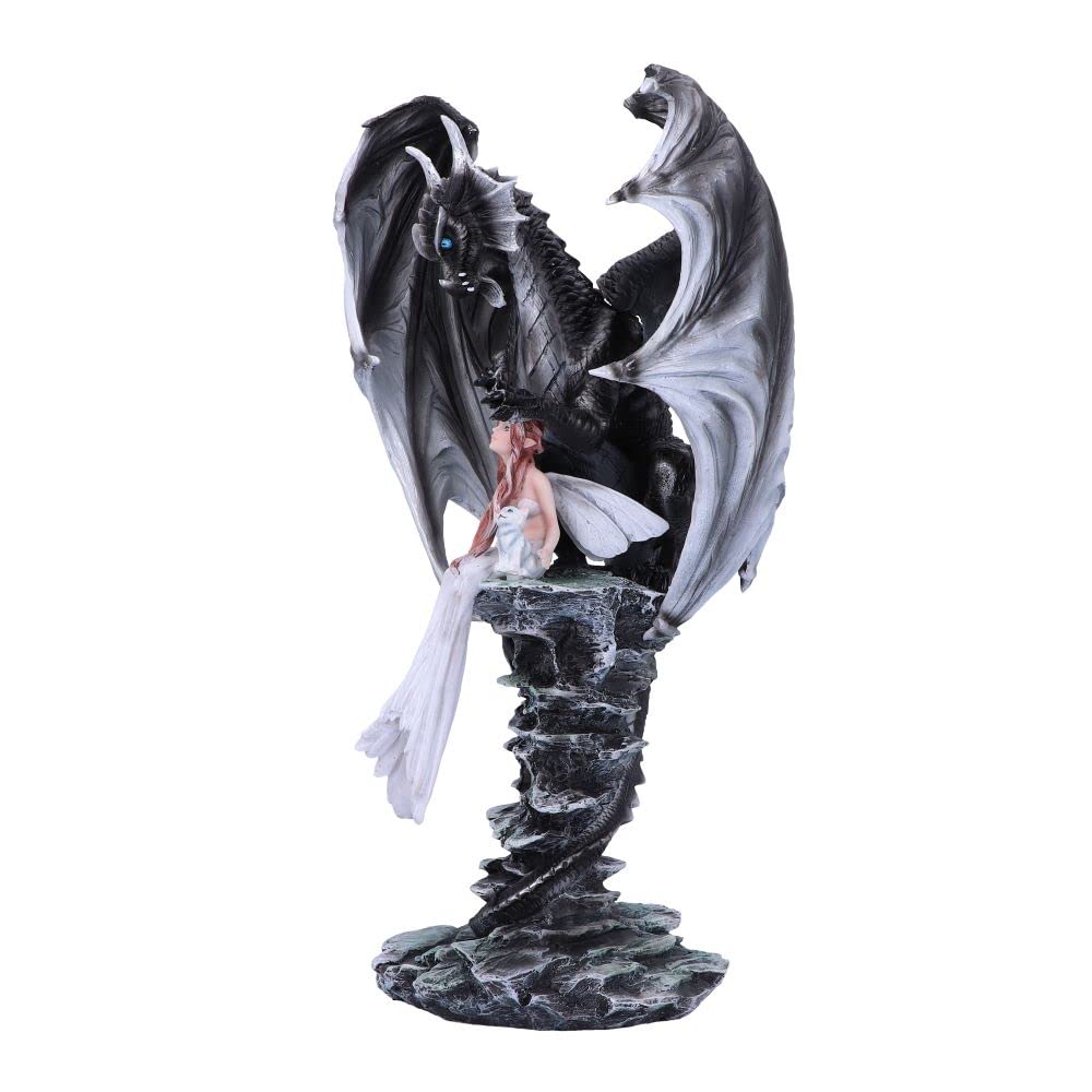 Nemesis Now NYA - Figura de dragón de Hada, Color Negro, 37,5 cm