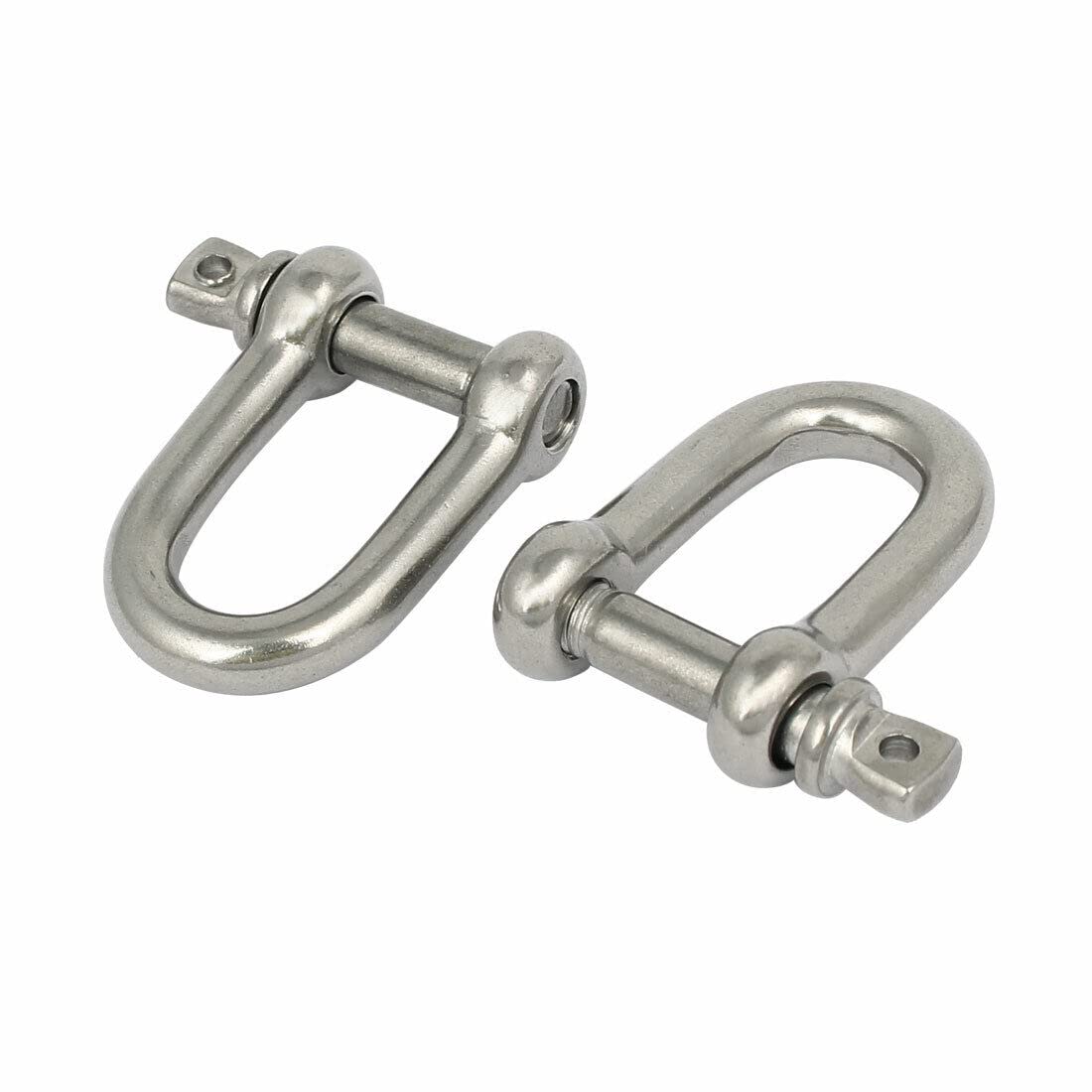 Tool parts M6 Thread 304 Stainless Steel D Shape Rigging Shackle Wire Rope Fastener 2pcs