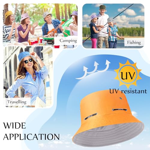 Image of Didaey 48 Pcs Bucket Hat Bulk for Women Men Fisherman Adjustable Summer Hat UV Protection for Outdoor Fishing Hiking Beach