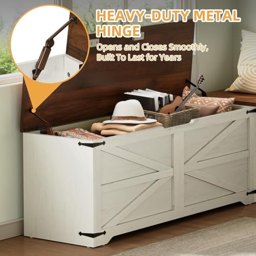 DWVO L-Shaped Storage Bench, 18" High Corner Dining Bench with Storage, Wooden Nook Storage Chest for Living Room, Bedroom