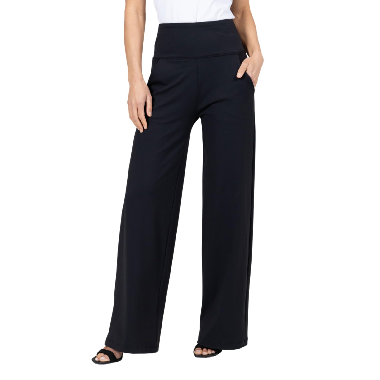 KiraGrace HIGH WAIST WIDE LEG PANT: BLACK