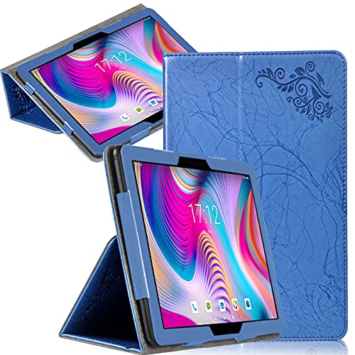 HYMY per Blackview Tab 9 Custodia - Flip Cover with Support Fonction Custodia Blackview Tab 9-Blue