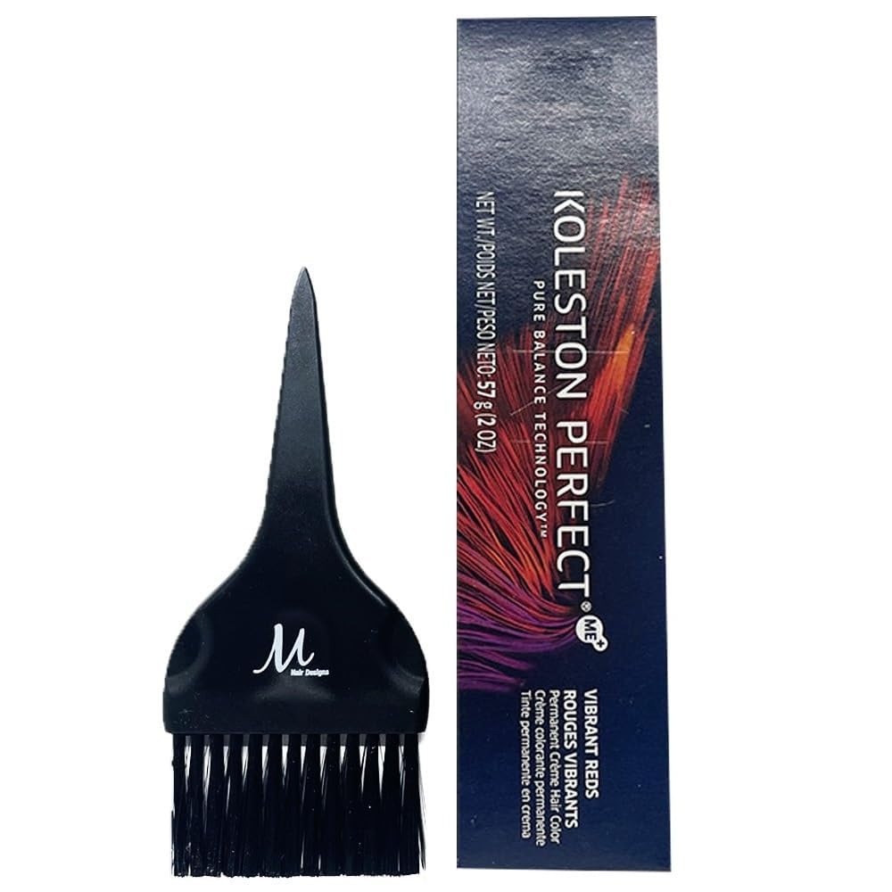 Koleston Perfect 44/65 Intense Medium Brown/Violet Red-Violet Permanent Hair Color 2 Ounce and M Hair Designs Tint Brush (Bundle)