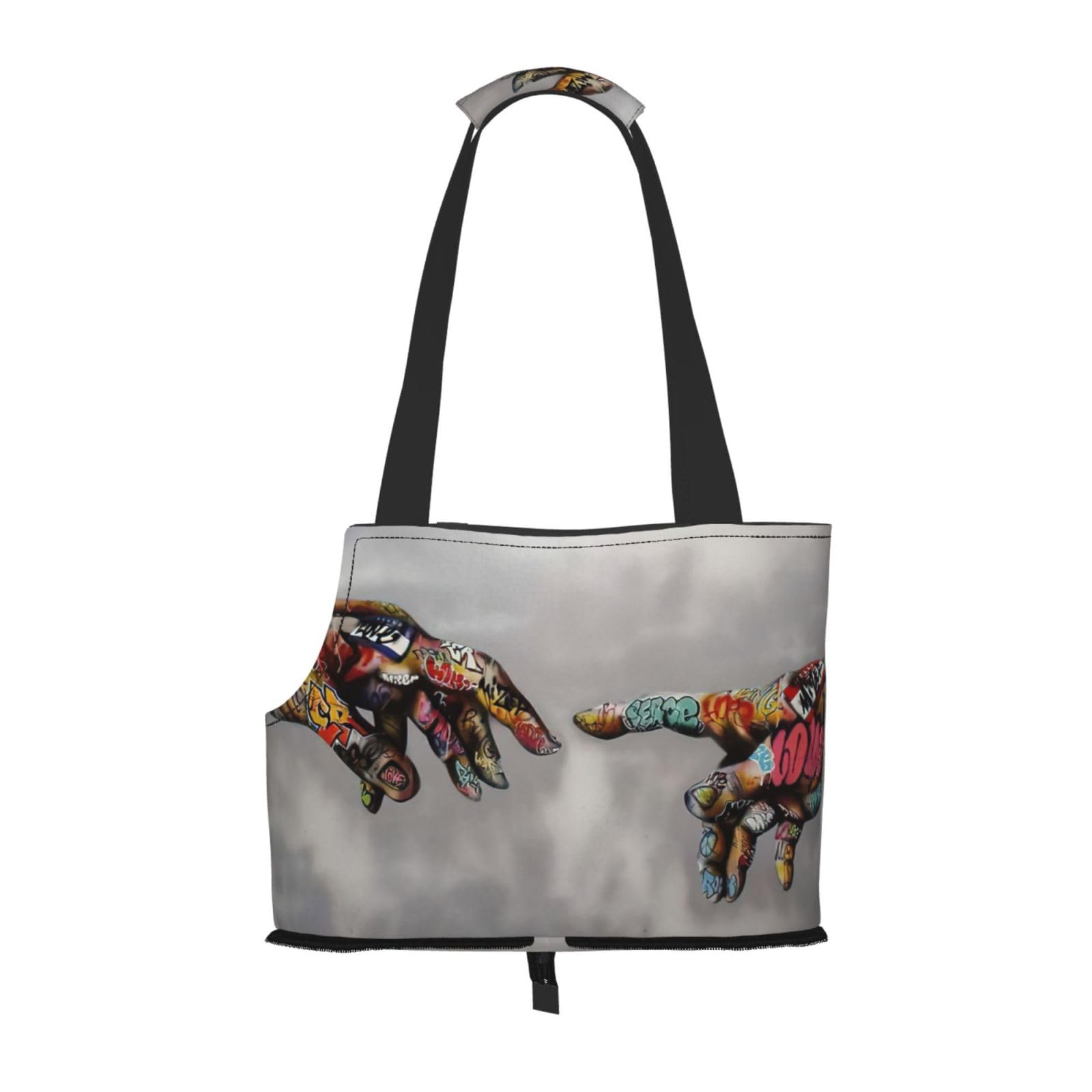 Sac de transport chien petite taille pliable et respirant motif graffiti