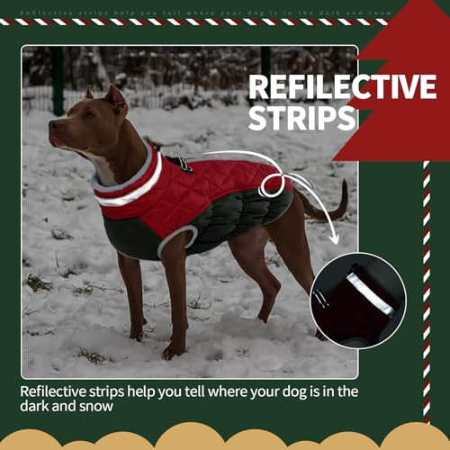 Image of FUAMEY Dog Winter Coat Fleece Warm Small Dog Coat with Harness Built in