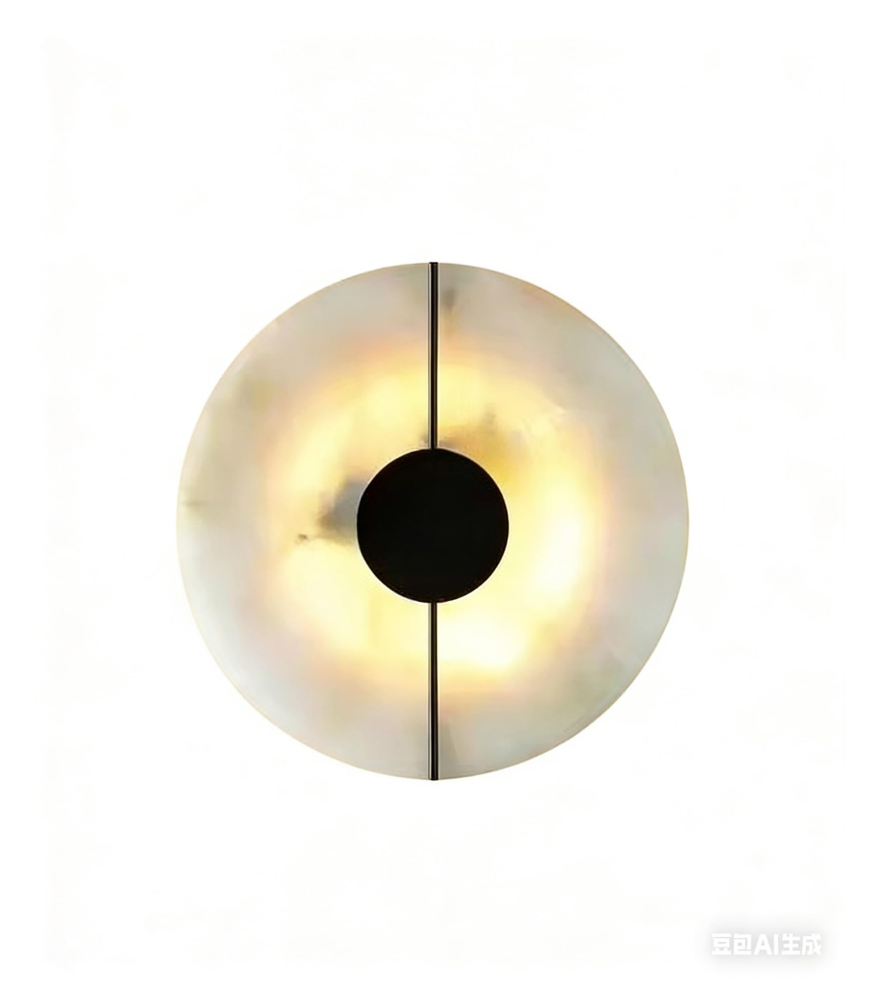 KUNYOS Modern Luxury Creative Marble Wall Light Alabaster Sconce for Bedroom Bedside Living Room Aisle Indoor Decor(Cool White(5500-7000K),Black 20cm)