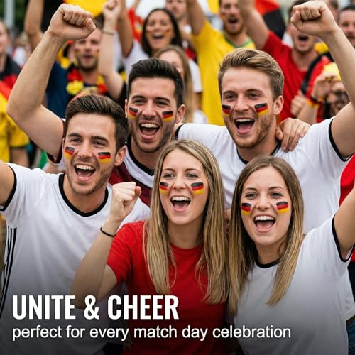 NiceNaiils 2 Stück Deutschland Schminkstift Fanartikel, Flagge Schwarz-Rot-Gold Fan-Schminke, Abwaschbare Gesichtsschminke für EM/WM Fußball, Deutschland Trikot Zubehör & Public Viewing