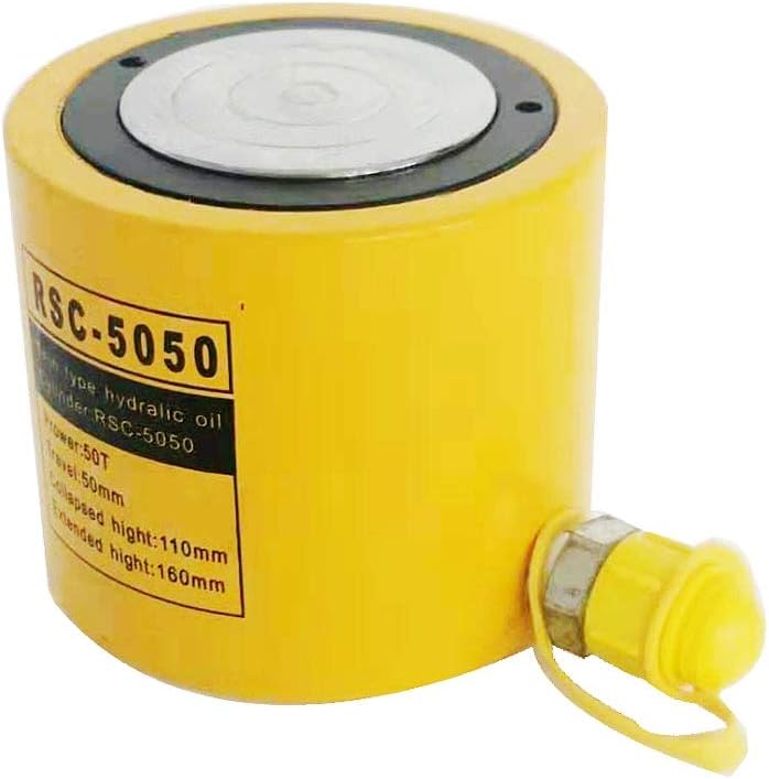 INTBUYING 50 Ton Hydraulic Telescopic Cylinder Jack Work Travel 50mm Low Height