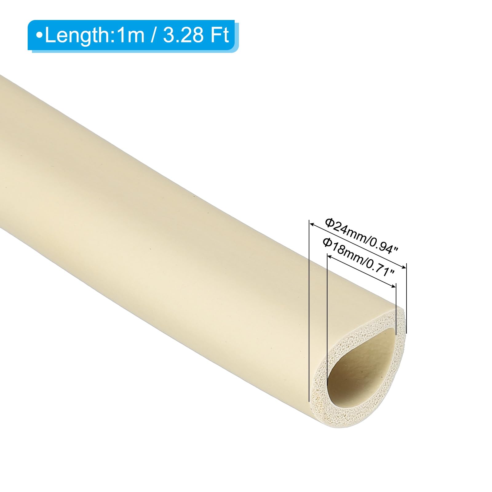 PATIKIL 18mm ID x 24mm OD x 1m Long Pipe Insulation Foam Tube - Image 2