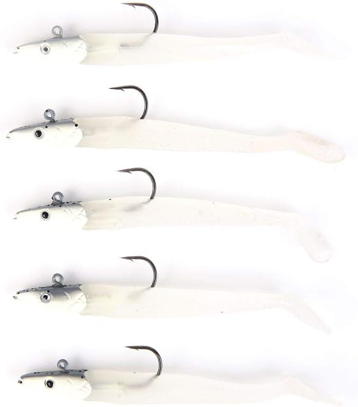 Lead Head Jigs Soft Fishing Lures with Hook Luminous Paddle Tail Sinking Swimbaits Fishing Baits for Saltwater and Freshwater