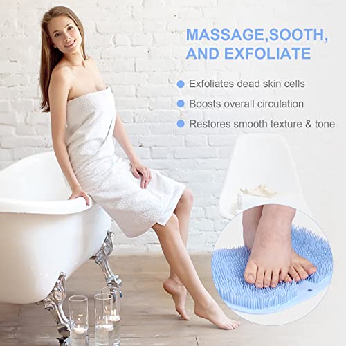 ACWOO Fußbürste Große, Fußwäscher Fuss Wäscher Bath Massage Pad mit Rutschfesten Saugnäpfen, Fußbad Fußmassagegerät Dusche Fußwaschmatte Foot massager für Pediküre, Fußpflege Entspannung(Blau) 3