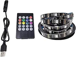 Fita Led Rgb 5050 Sensor De Som E Musica Blacklight Tv 3 Mts RGB