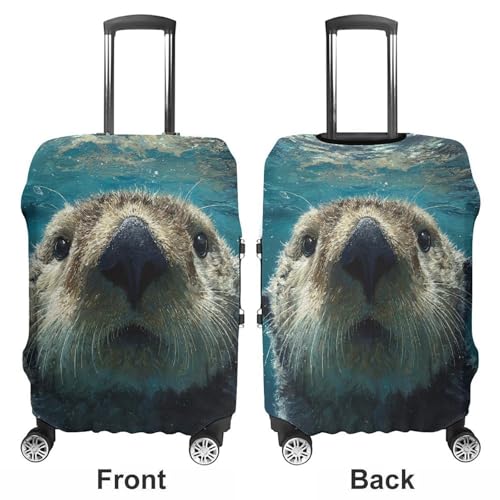 Luggage Cover Elastic Suitcase Cover Protector Washable Travel Baggage Covers Sea Otter Luggage Covers Carry On Luggage Protector Anti-scratch 19-32 Inch XL3