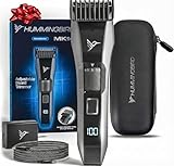 HUMMINGBIRD MK14 BeardMaster – Premium Beard Trimmer for Men, Precision Dial, Adjustable 20 Length Settings, Stainless Steel T-Blade, Cordless USB-C Rechargeable, Waterproof, LED Display, Travel Case