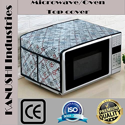 Image of KANUSHI Industries Microwave /Oven Top Cover with 4 Utility Pockets (VAR1-MICRO-NW-NEW-02-TOP)