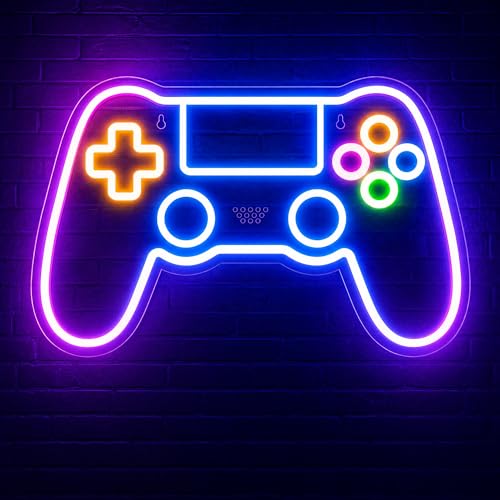 Insegna Neon Gamepad Personalizzata per Gaming, Lampada LED RGB con Telecomando, 10 Modalità di Luce, Decorazione da Parete per Stanza Gamer, Accessori Gaming Luce Neon Controller