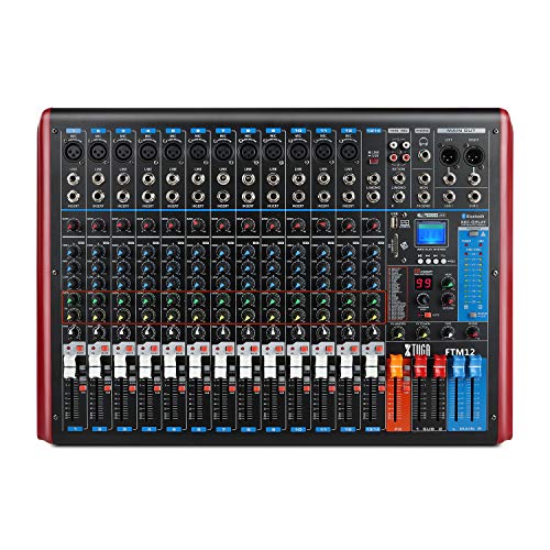 XTUGA FTM12 12-Channel Professional Audio Mixer Sound Built-in 99-bit DSP Digital effect