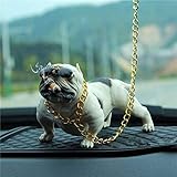 Material principal: resina WGG Decoración del coche Colgante del coche Bully Pitbull Decoración del perro Personalidad creativa Interior del coche Simulación de moda Muñeca del perro Accesorios interiores Adornos,Blanco