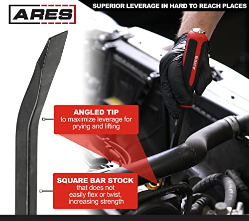 Ares 46006-12-Inch Pry Bar - Angled Tip For Lifting And Prying - Comfortable Non-Slip Double Injection Handle #TOP3