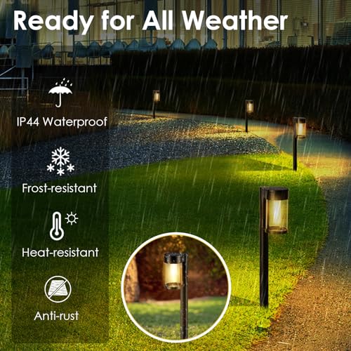 Mancra 10 Pack Metal & Glass Solar Lights Outdoor Waterproof Landscape Path Lights Solar Lights thumb #4