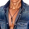 LOCAL LEAGUE Mens Leather Necklace with ARROWHEAD Metal Pendant Hunter Tribal Style Adjustable Distressed Brown Cord Thong for Men, Boyfriend, Surfer BEACH Surf Party Holiday Spear Festival #2