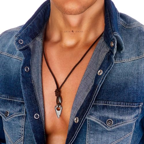 Mens Necklace with Cross/Tooth/Arrowhead/Surfboard/Tusk Pendant SURF-INSPIRED STYLE Leather Cord for Men, Boys Boyfriend Holidays Vacation BEACH Party Tribal Festival Imitation3