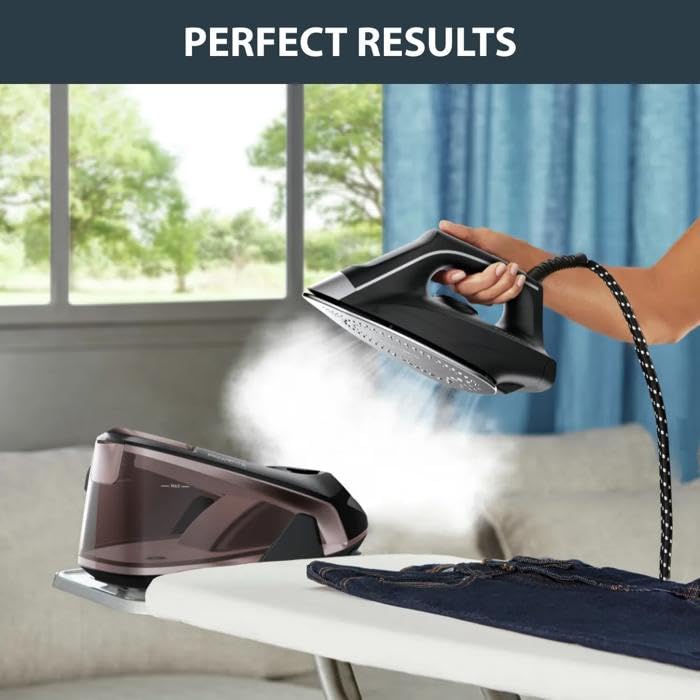 Rowenta Easy Steam, plancha con generador de vapor de alto rendimiento, vapor continuo de 110 g/min, golpe de vapor de 270 g/min, presión 5,6 bar, depósito de 1,4 l, modo ecológico, VR7141