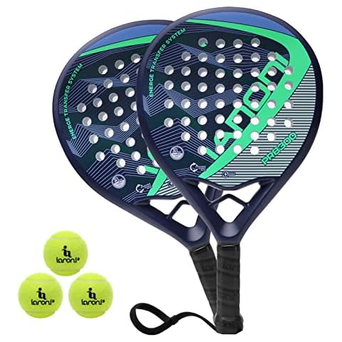 ianoni Paddle Tennis Racket Carbon Fiber Surface with EVA Memory Flex Foam Core POP Padle Racquts (T-PR8300-BLUE) Cover