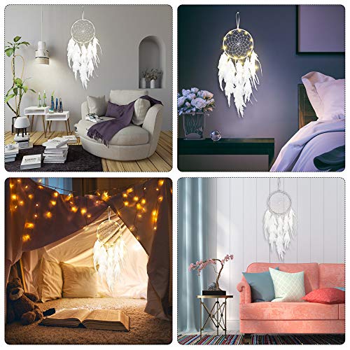 Dromenvanger voor Kinderen, Vegena Handgemaakte Dromenvanger, Bohemian Dromenvanger met LED Licht, Dromenvanger voor… - Afbeelding 7