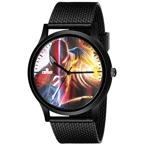 AROA Watch New Watch for Spiderman Miles Morales Model : 545 Black Metal Type Analog Black Strap Watch Black Dial for Men Stylish Watch for Boys (B0C4TWWFX8) Amazon Price History, Amazon Price Tracker