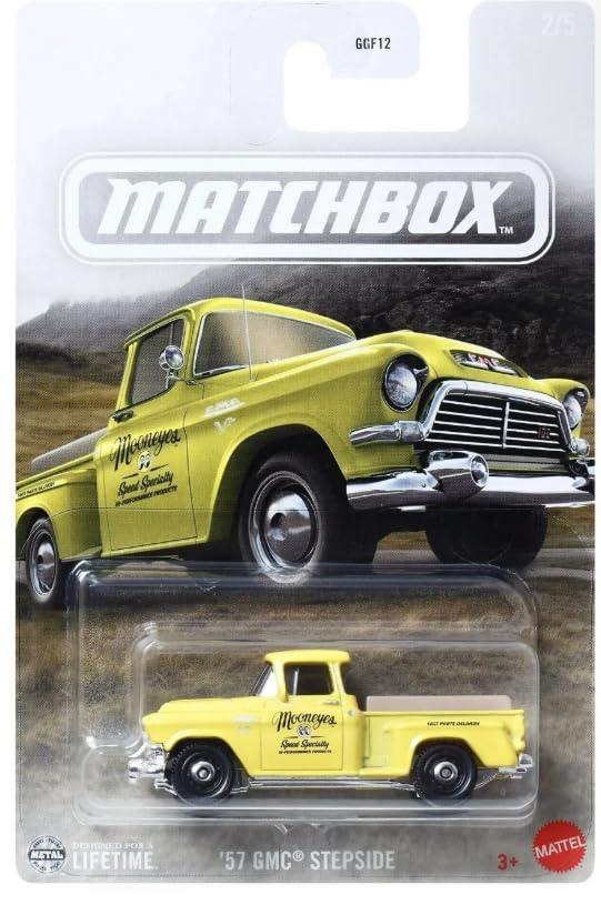 Matchbox GMC Stepside 1957 a escala 1:64 amarillo miniatura 1