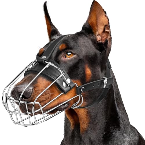 Metal Doberman Muzzle for Large Sized Dog - Cage Muzzles for Bark...
