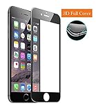 MarvTek Full Cover Vidrio Cristal Templado Completo curvo 3D para iPhone 6 6s 4,7". [3D Touch Compatible] Protector de Pantalla Completa 3D para iPhone 6 / 6s 4.7" (Negro).