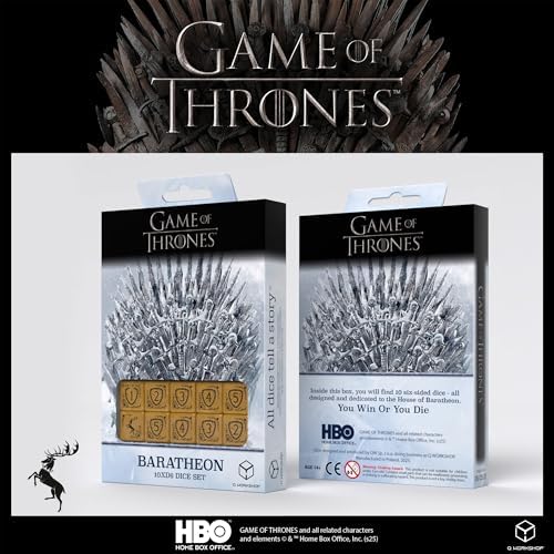Q-Workshop Game of Thrones Baratheon 10d6 Six-Sided Dice Set image 5