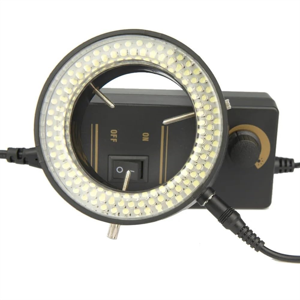 Mikroskopbeobachtung Mikroskopring-Lichtmikroskop-Lichtquelle 60 mm Innendurchmesser 14 4PCS LED Ringlampenhelligkeit verstellbar AC90V-240V(Yellow)