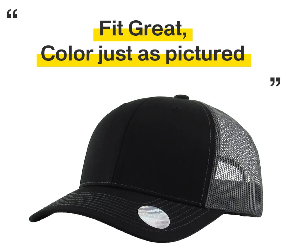 Image of Classic 6 Panel Cotton Twill Mesh Trucker Cap Hat Adjustable Snapback Hat