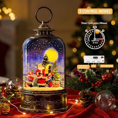 Linterna de globo de nieve navideña con música, 75% de descuento